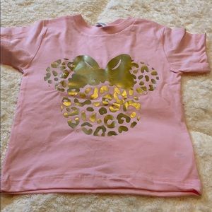 Brand new Minnie Mouse tee with gold leopard print